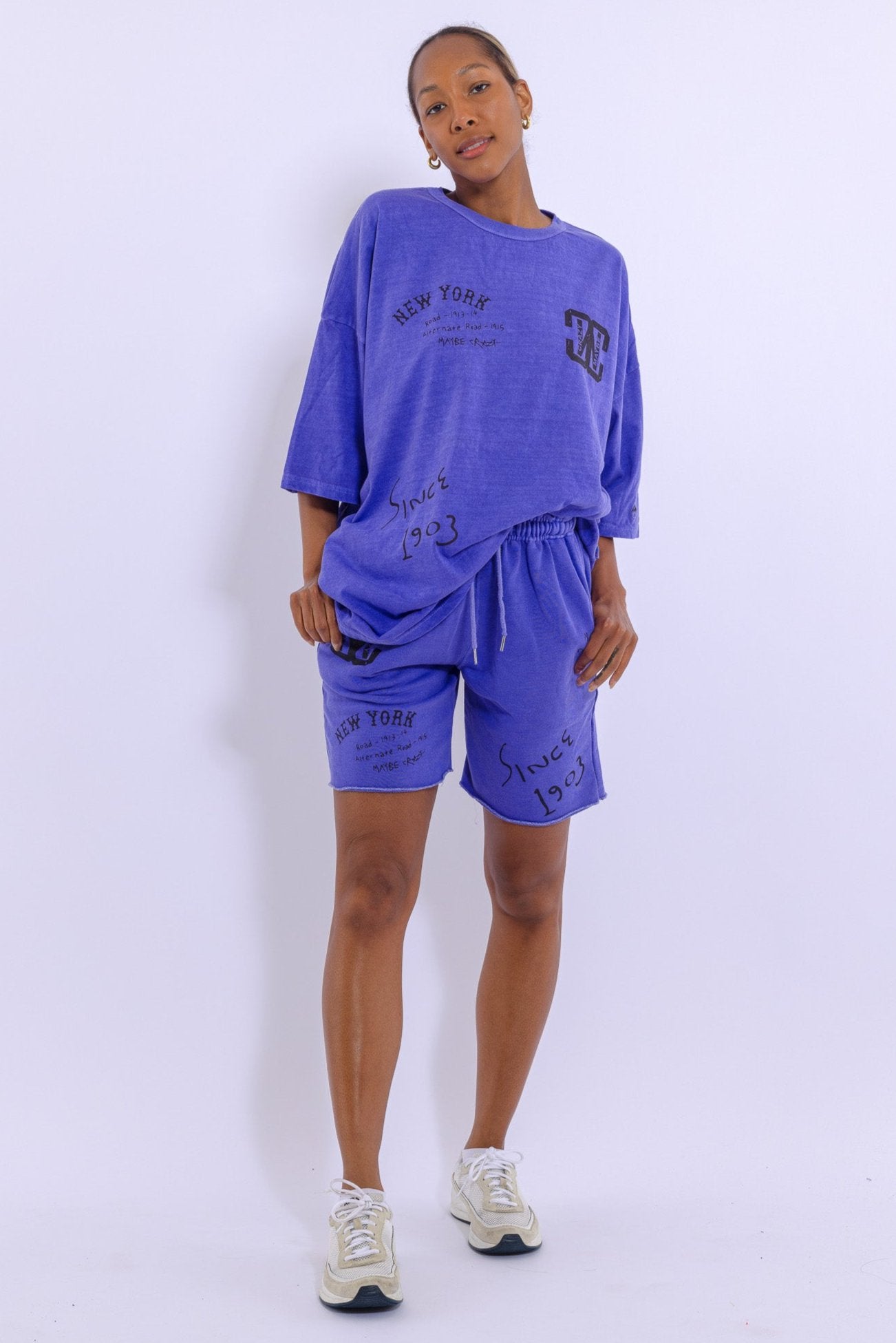 New York MC New Logo Shorts - Elastic Waist, Contemporary Graphic Design, Made in Korea, 100% Cotton